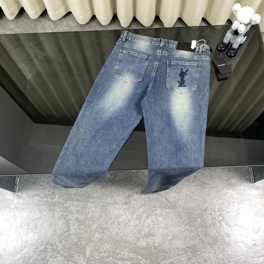 Saint Laurent Jeans High-rise denim with assorted washes and logo-pattern variants — 03