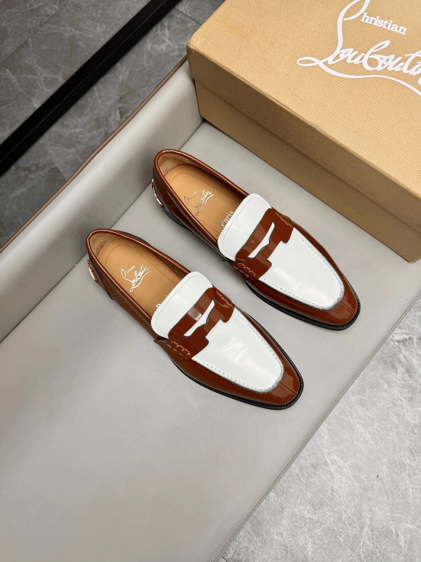 Christian Louboutin Leather Shoes C11 Square-Toe Dress — 12