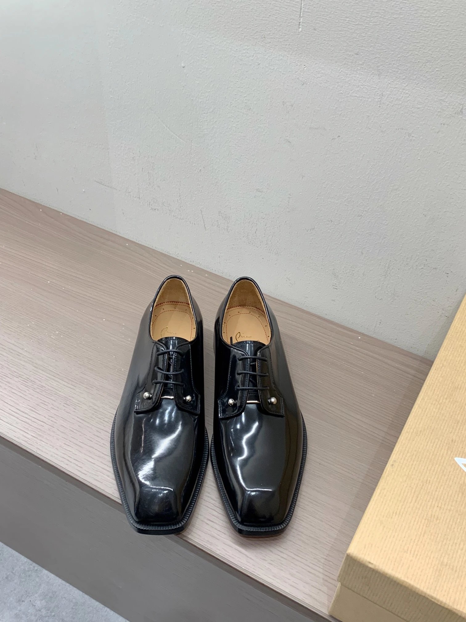Christian Louboutin Leather Shoes C11 Square-Toe Dress — 04