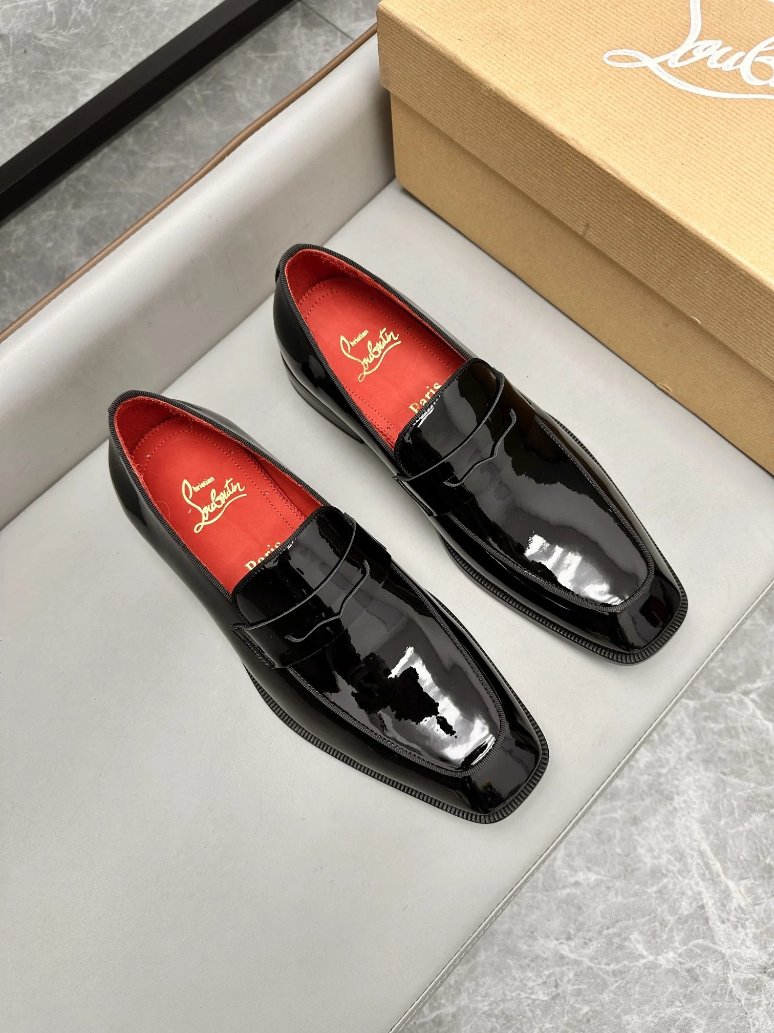 Christian Louboutin Leather Shoes C11 Square-Toe Dress — 18