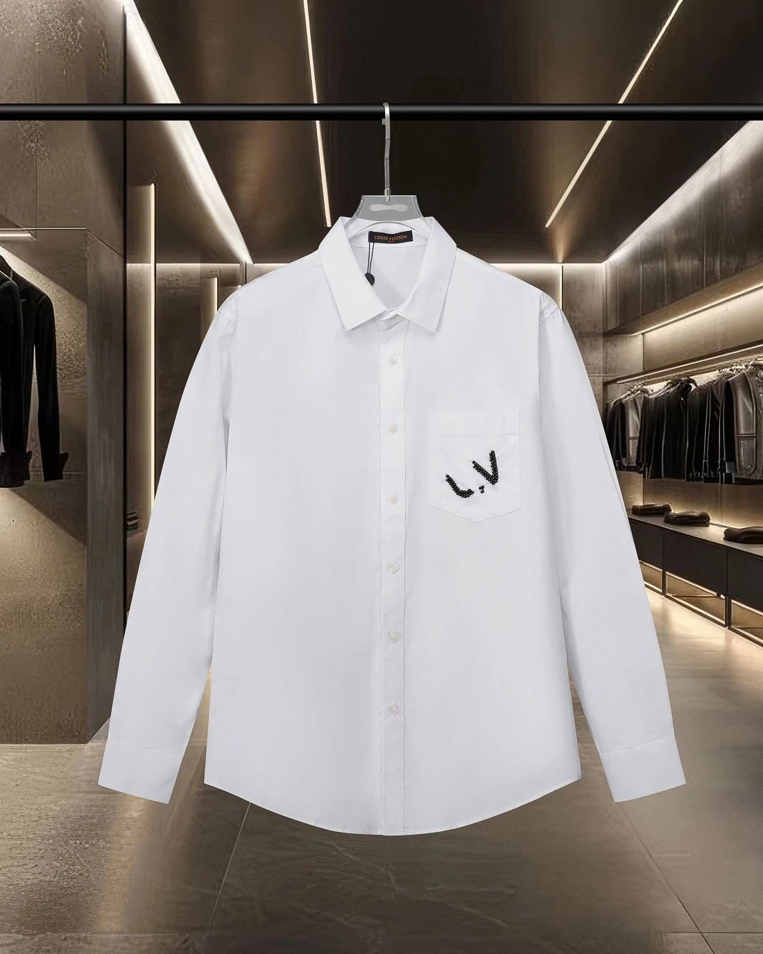 Louis Vuitton Shirts Long-Sleeve Button-Up with Embroidered and Monogram Designs image 8