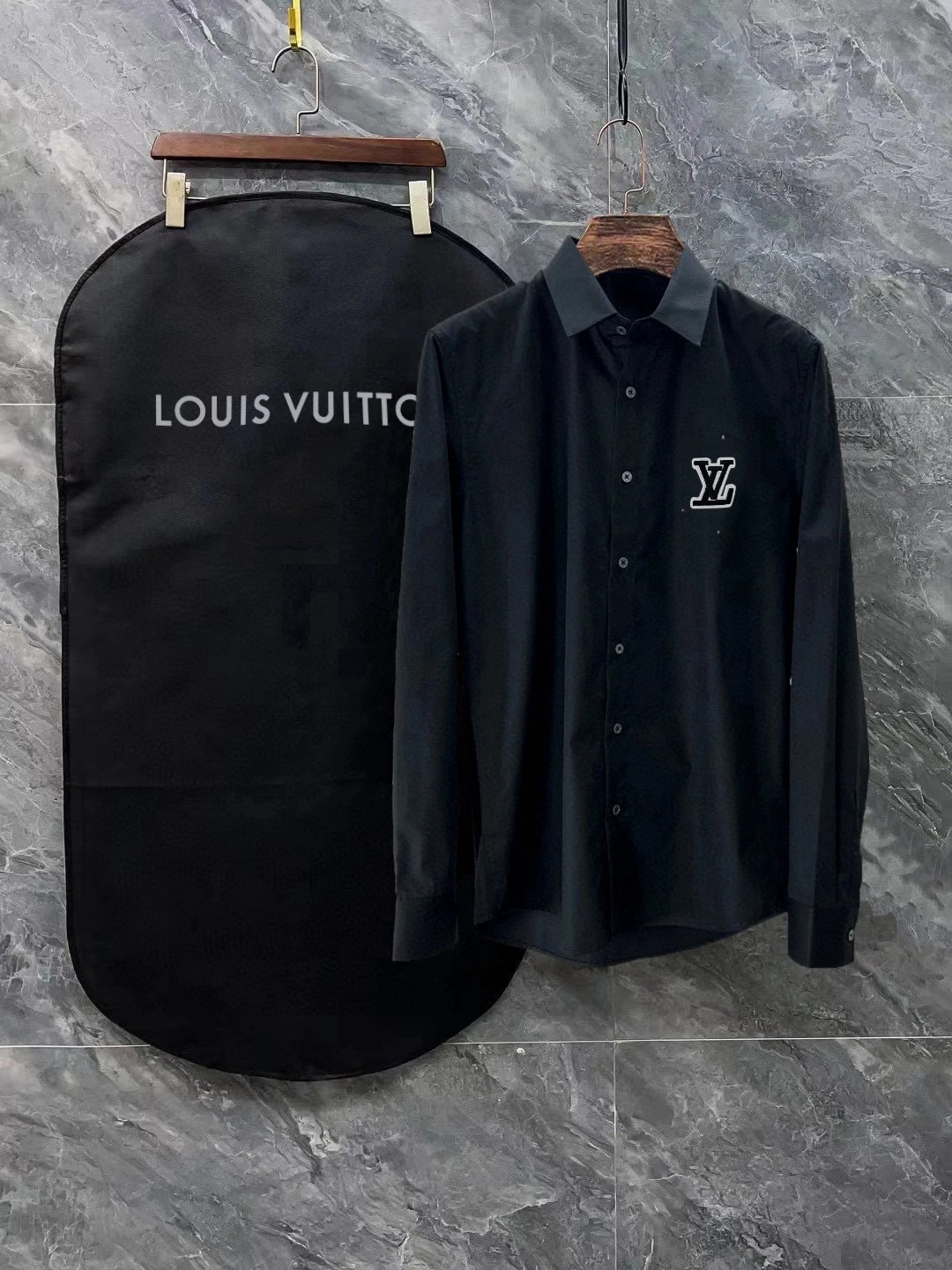 Louis Vuitton Shirts Long-Sleeve Button-Up with Embroidered and Monogram Designs — 30