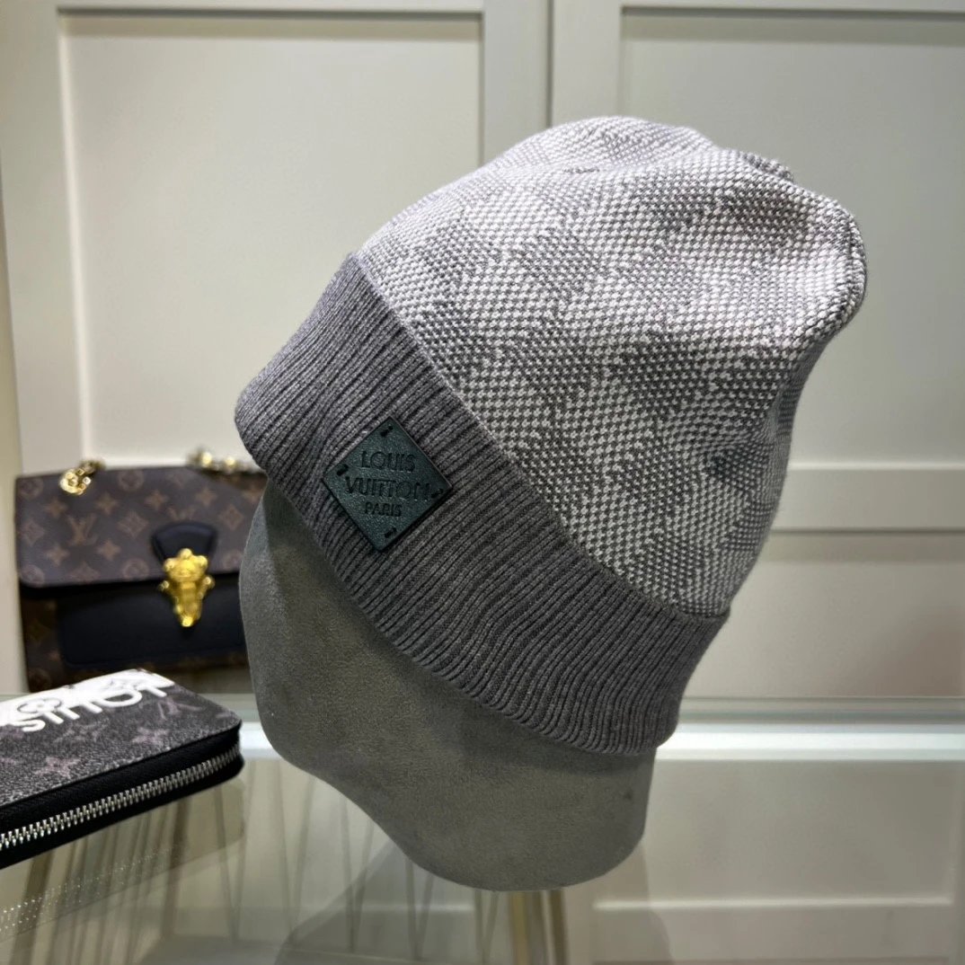 Gucci Hats GG Monogram Striped Cuff Knit Beanie — 23