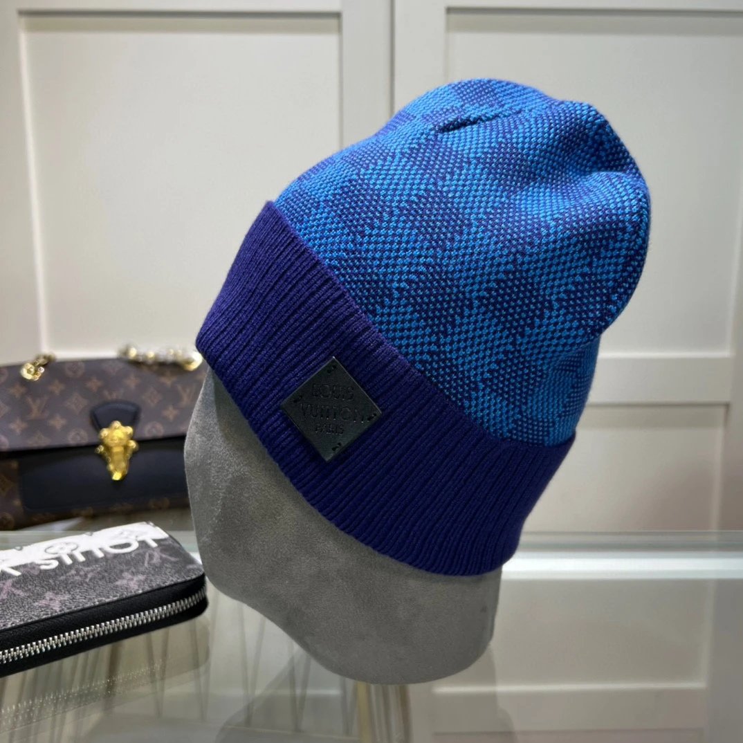 Gucci Hats GG Monogram Striped Cuff Knit Beanie — 24