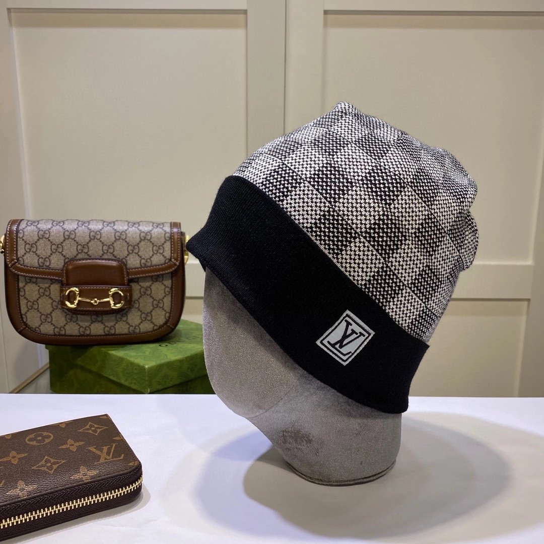 Gucci Hats GG Monogram Striped Cuff Knit Beanie — 12