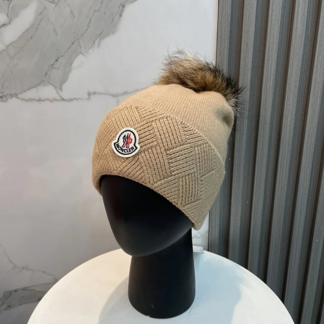 Moncler Hats Rib-Knit Cuffed Beanie — 30