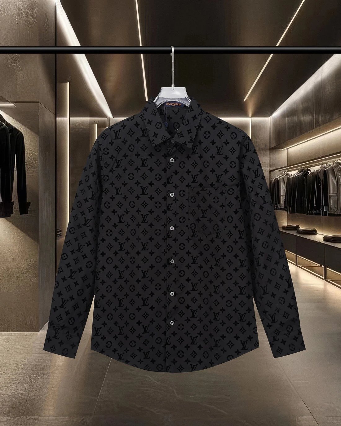 Louis Vuitton Shirts Long-Sleeve Button-Up with Embroidered and Monogram Designs image 9
