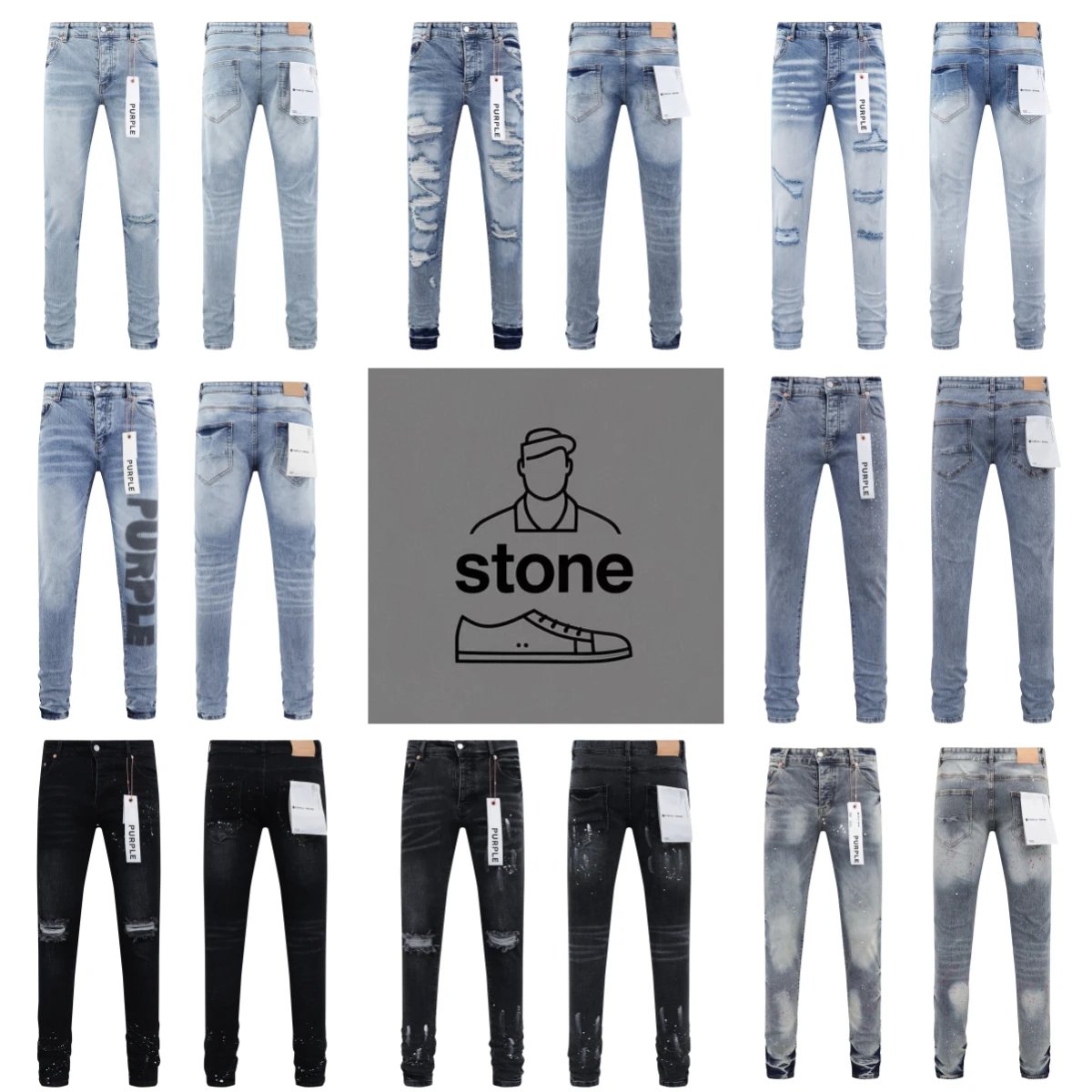 Stone Brand Men's Distressed Denim Jeans - 131255