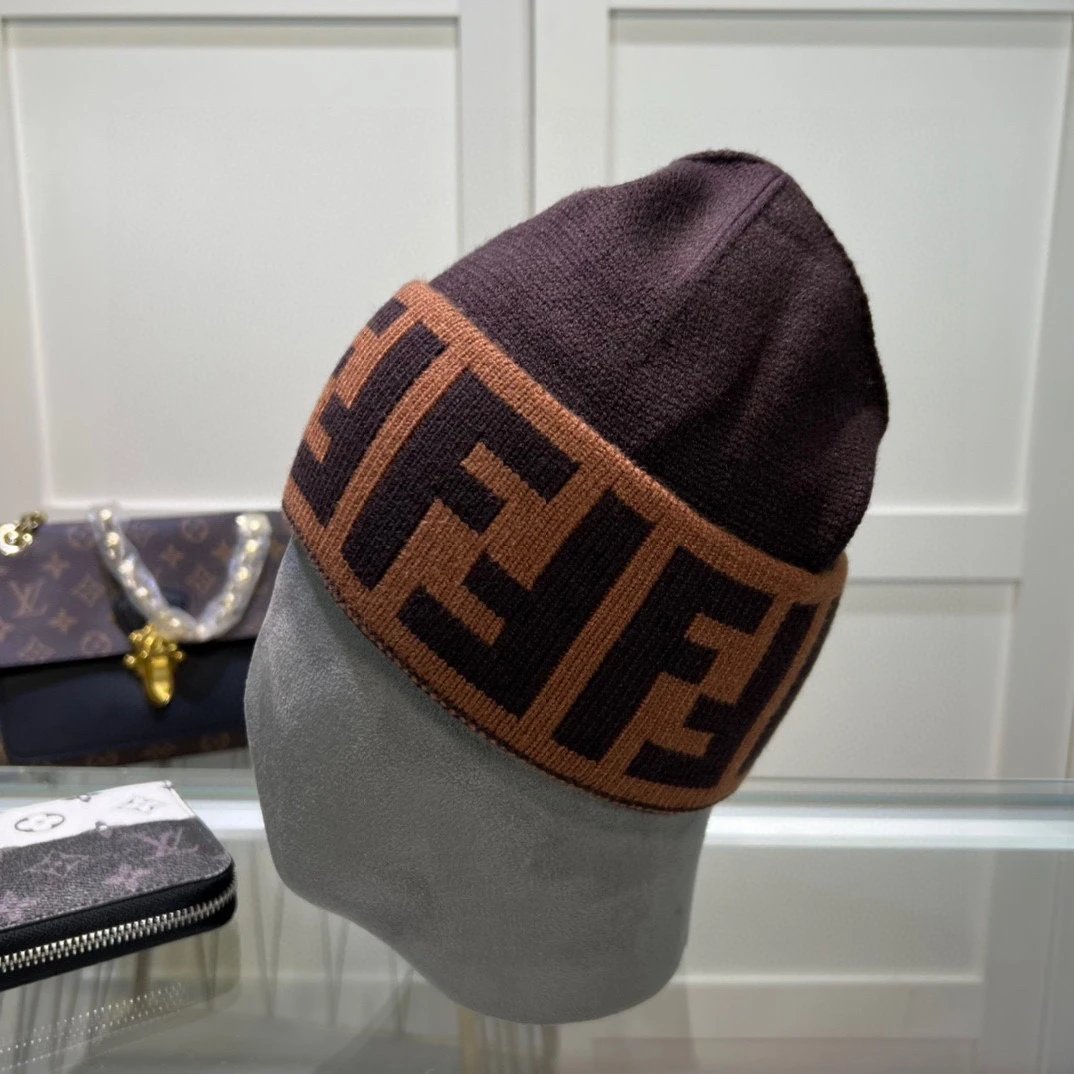 Gucci Hats GG Monogram Striped Cuff Knit Beanie — 32