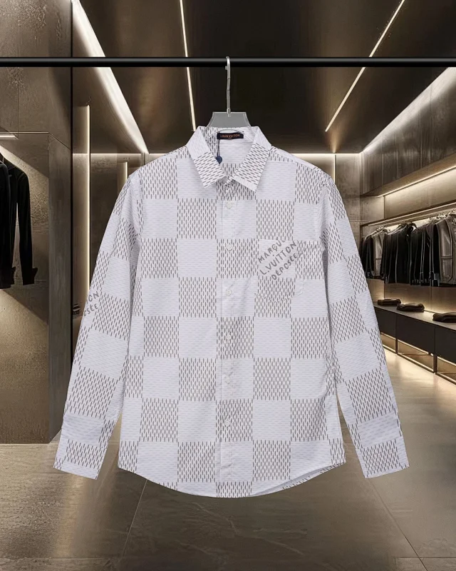 Louis Vuitton Shirts Long-Sleeve Button-Up with Embroidered and Monogram Designs product detail image 6