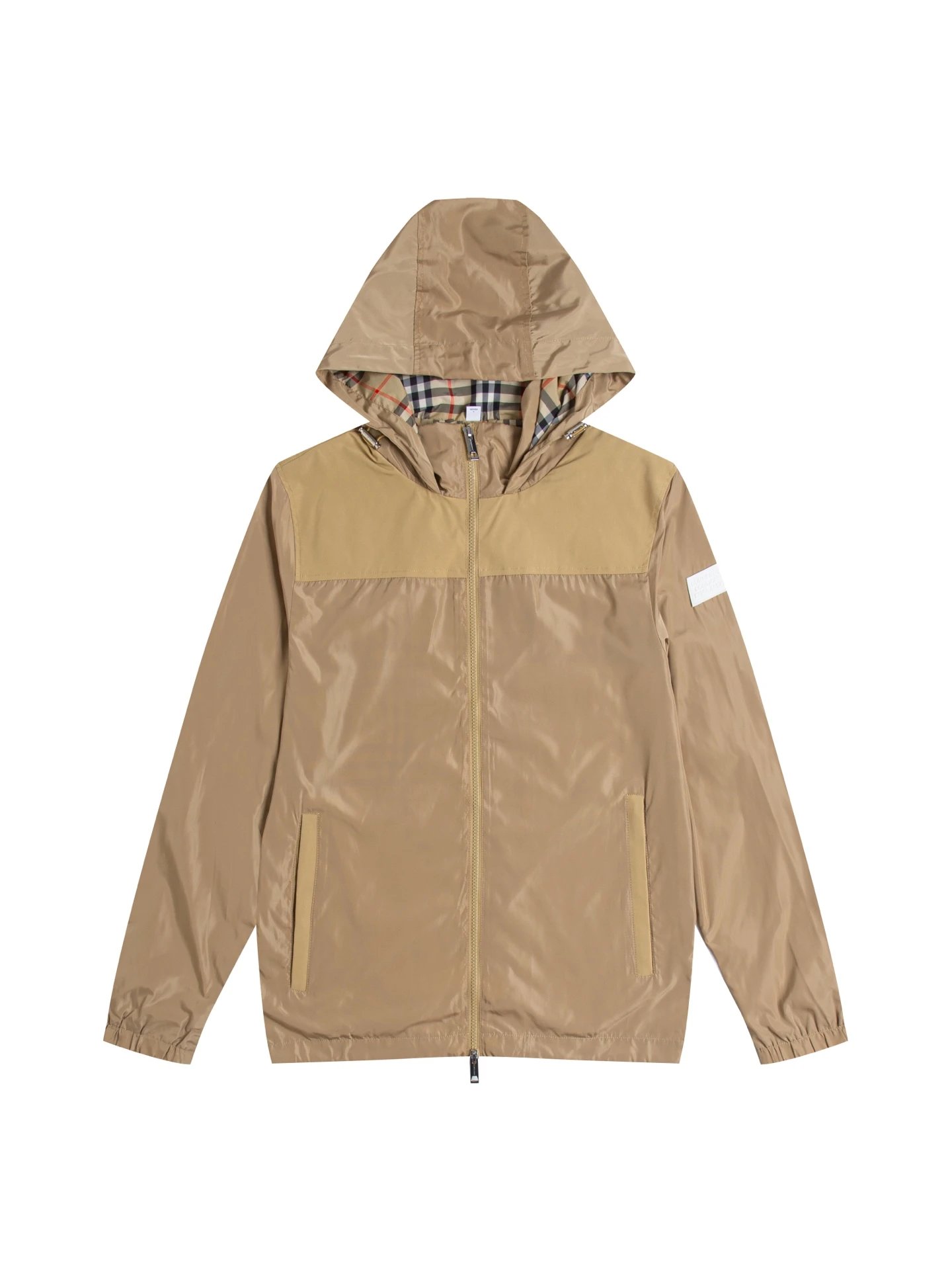 Burberry Jackets Hooded check windbreaker jacket with embroidered Equestrian Knight Design — 13