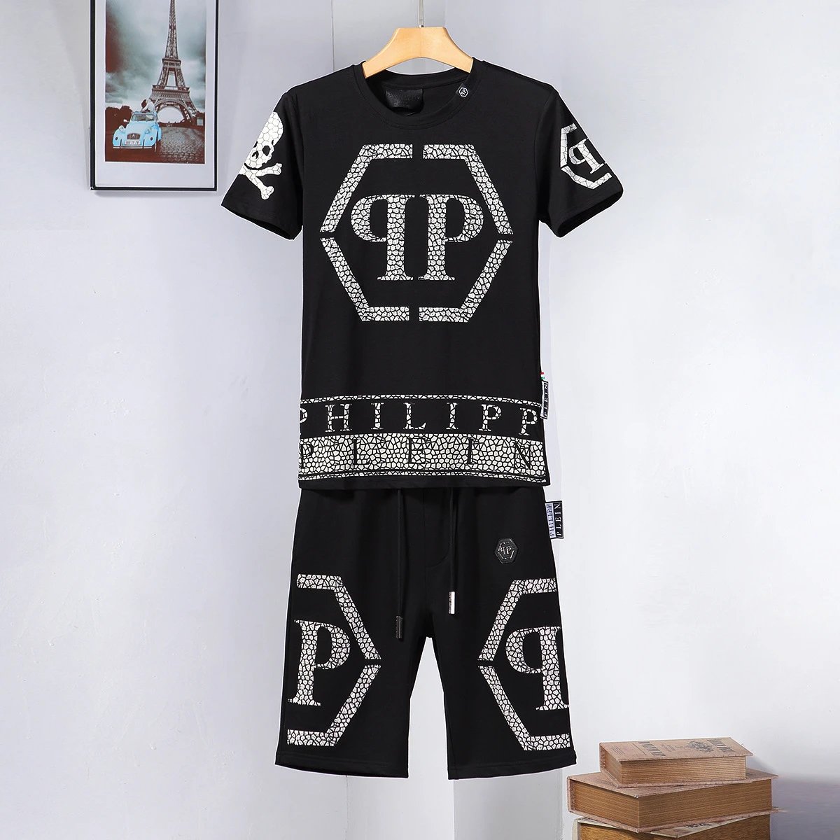 Philipp Plein Graphic Drawstring Shorts — 30