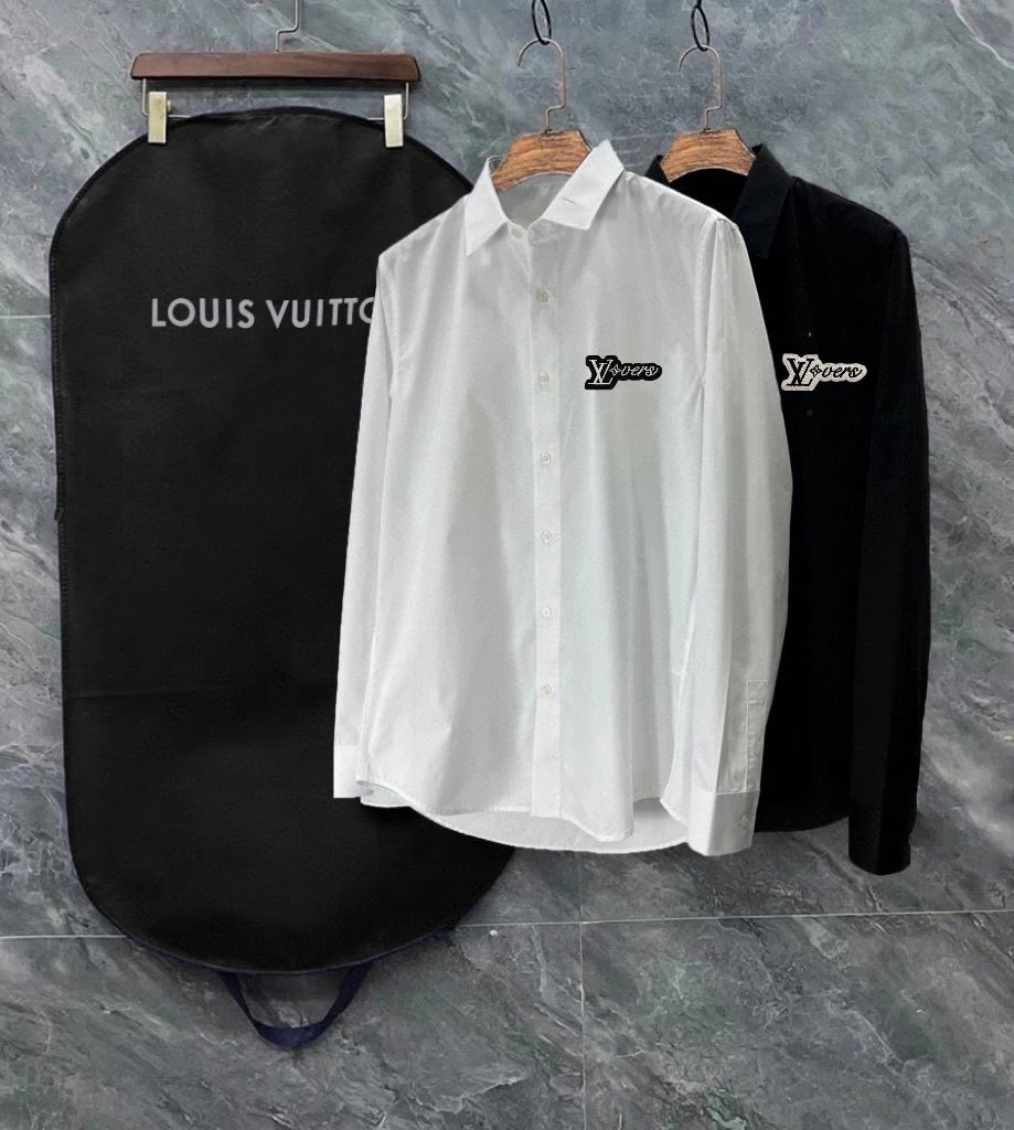Louis Vuitton Shirts Long-Sleeve Button-Up with Embroidered and Monogram Designs — 26