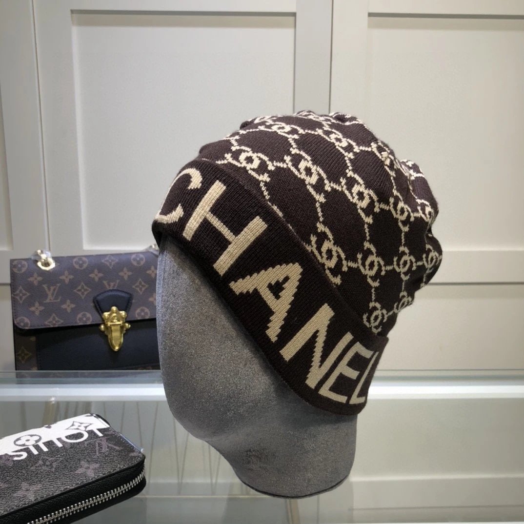 Gucci Hats GG Monogram Striped Cuff Knit Beanie — 04