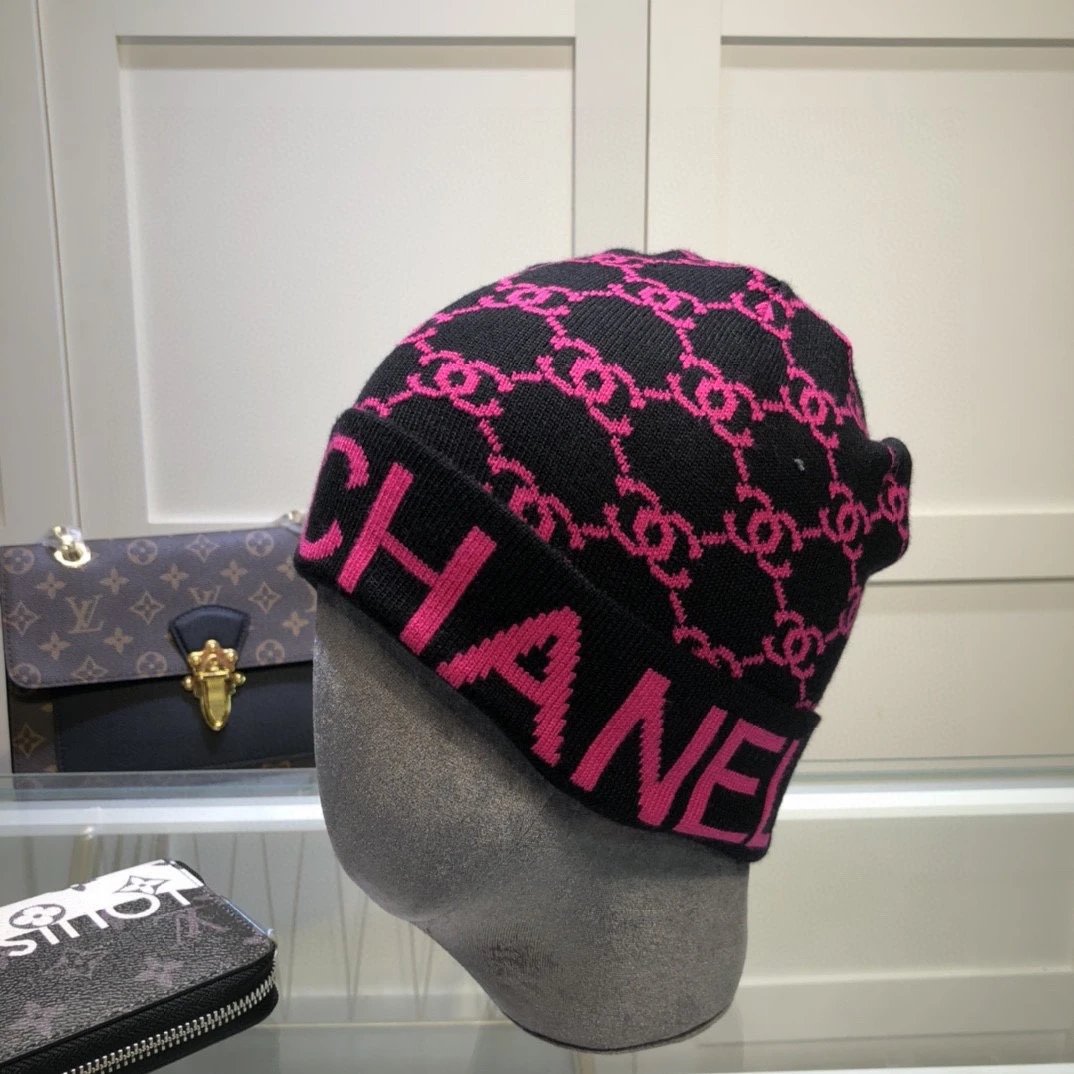 Gucci Hats GG Monogram Striped Cuff Knit Beanie — 05