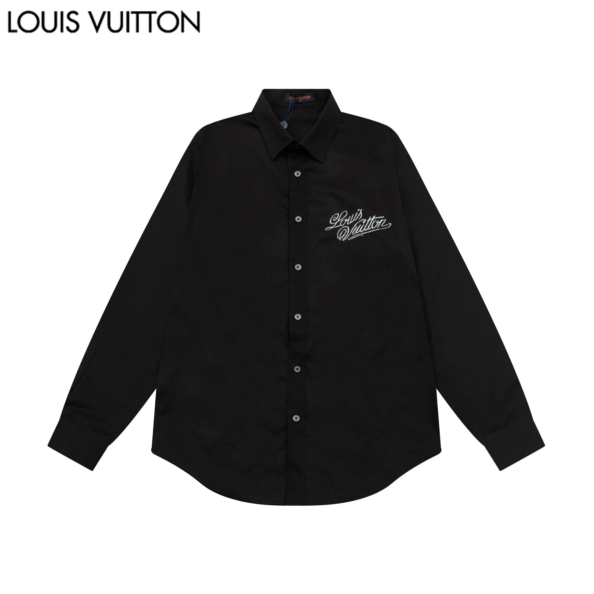 Louis Vuitton Shirts Long-Sleeve Button-Up with Embroidered and Monogram Designs — 16