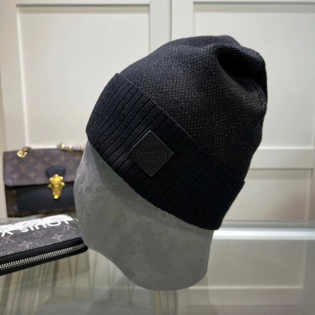 Gucci Hats GG Monogram Striped Cuff Knit Beanie — 22