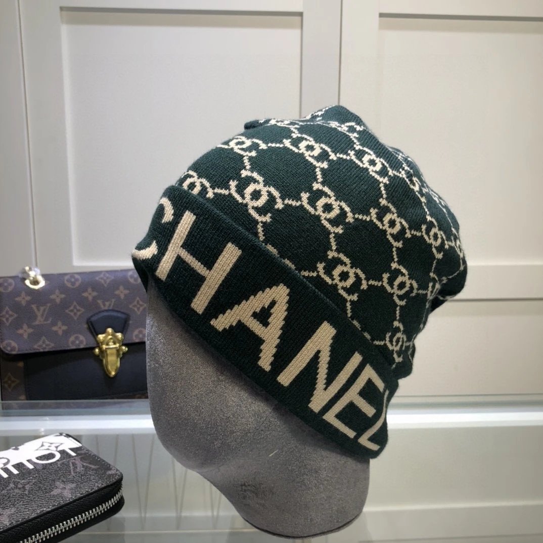 Gucci Hats GG Monogram Striped Cuff Knit Beanie — 06
