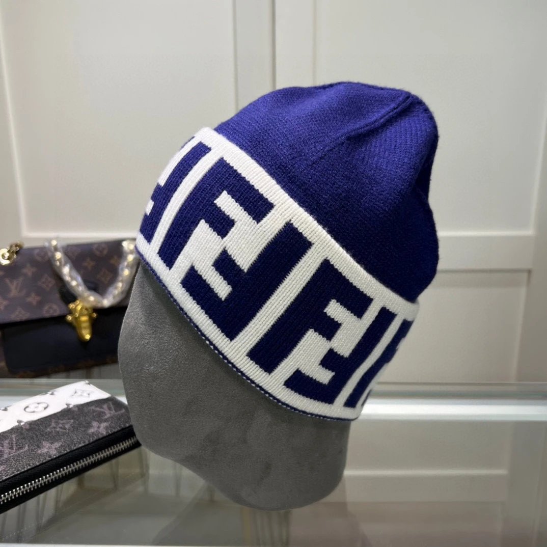 Gucci Hats GG Monogram Striped Cuff Knit Beanie — 30