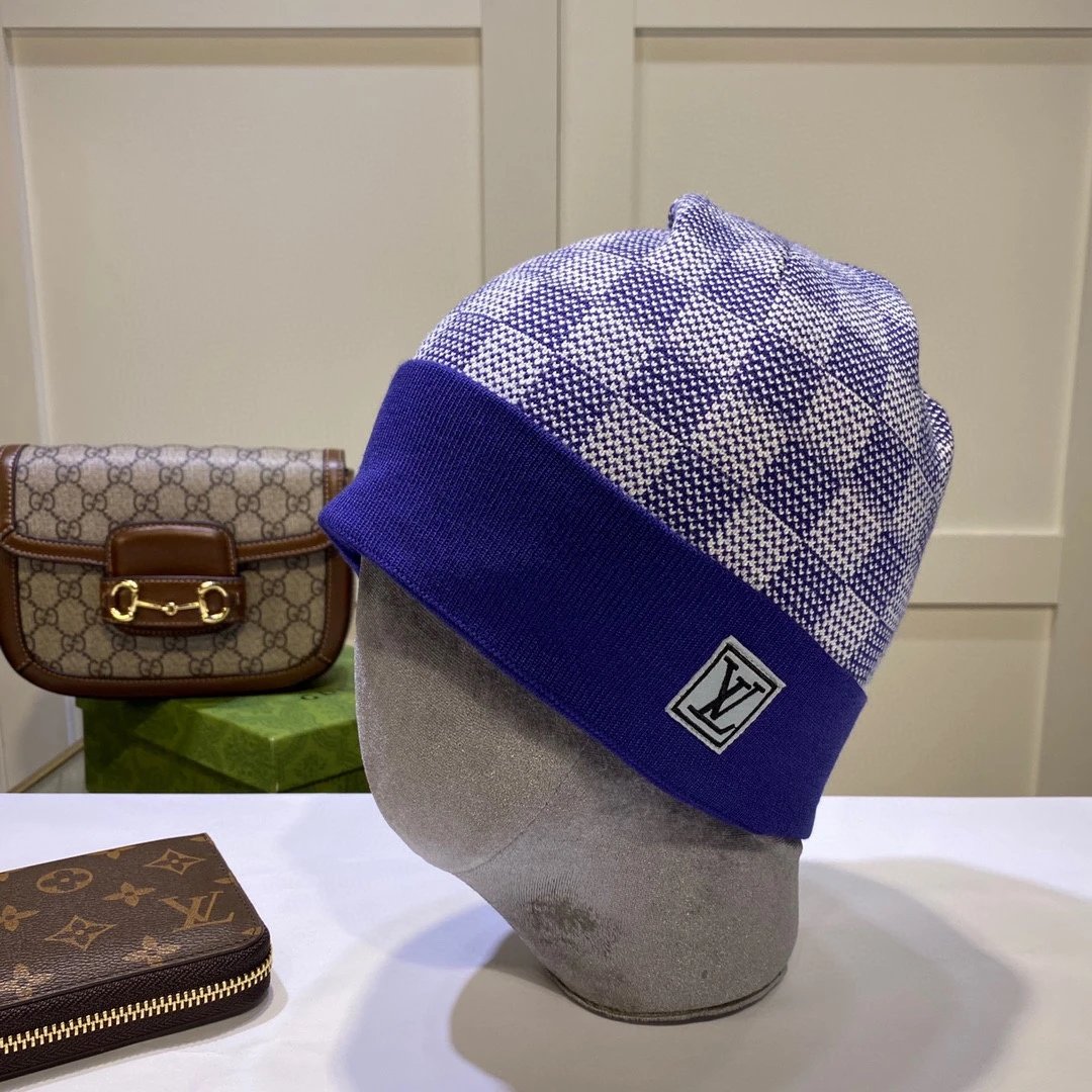 Gucci Hats GG Monogram Striped Cuff Knit Beanie — 16