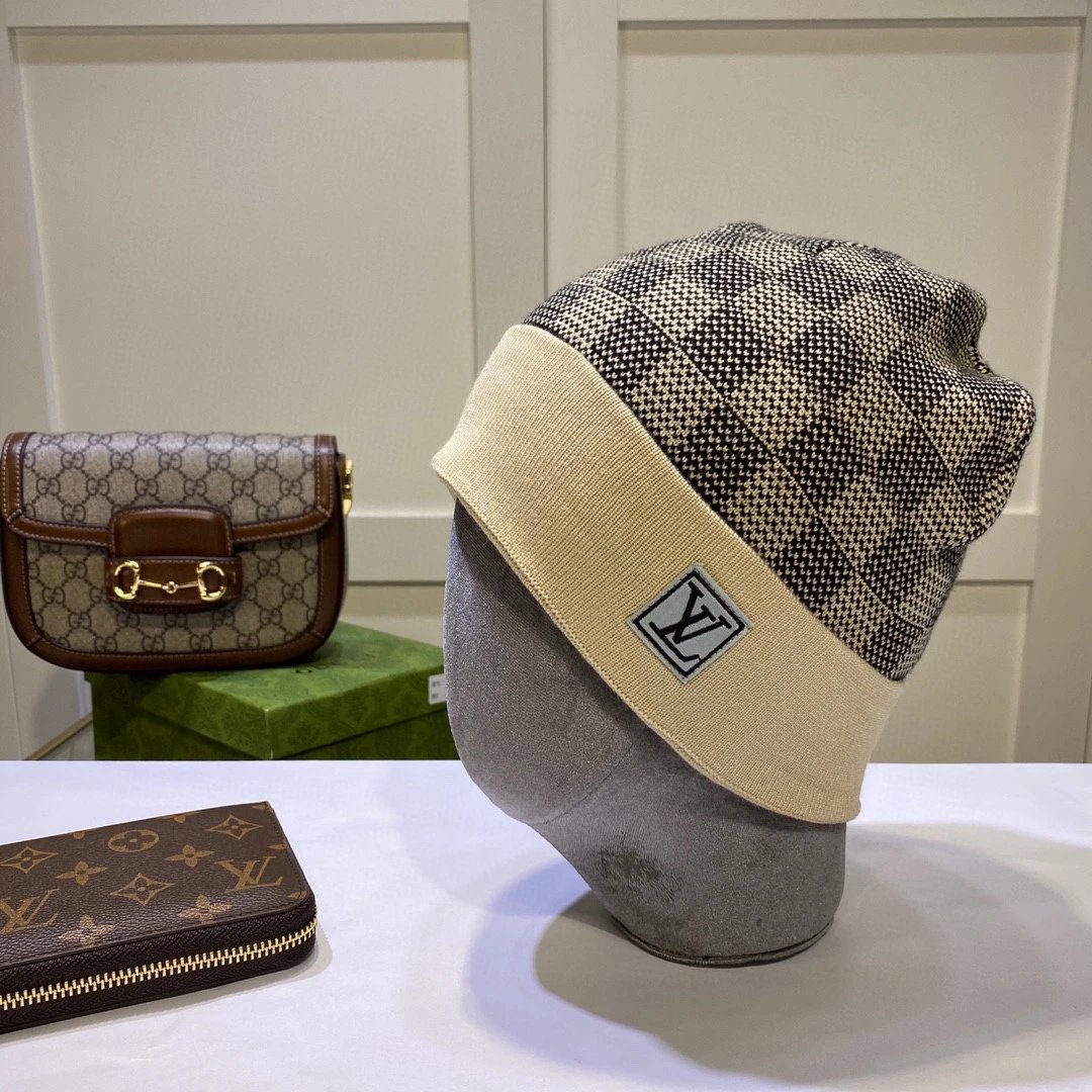 Gucci Hats GG Monogram Striped Cuff Knit Beanie — 17