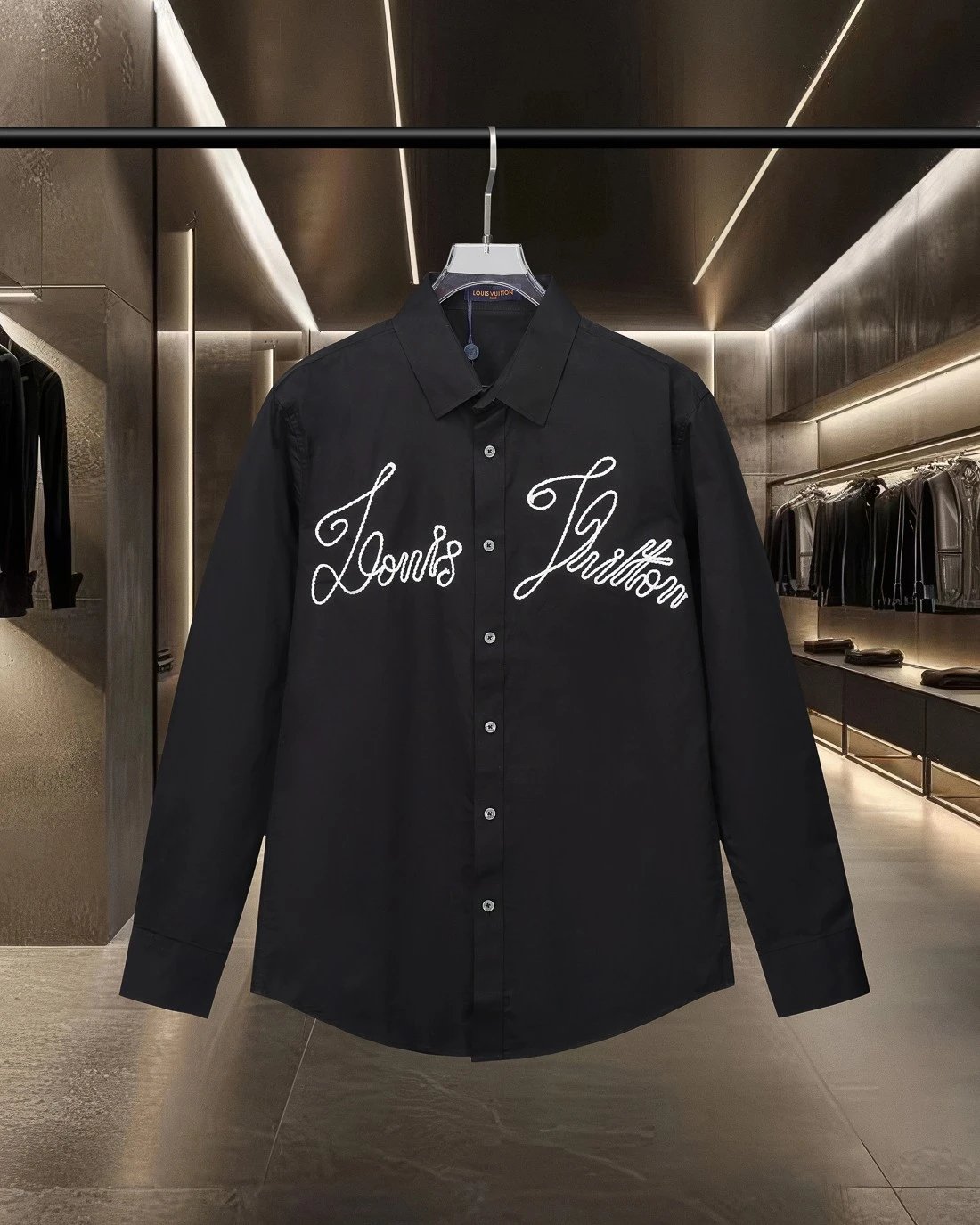 Louis Vuitton Shirts Long-Sleeve Button-Up with Embroidered and Monogram Designs image 2