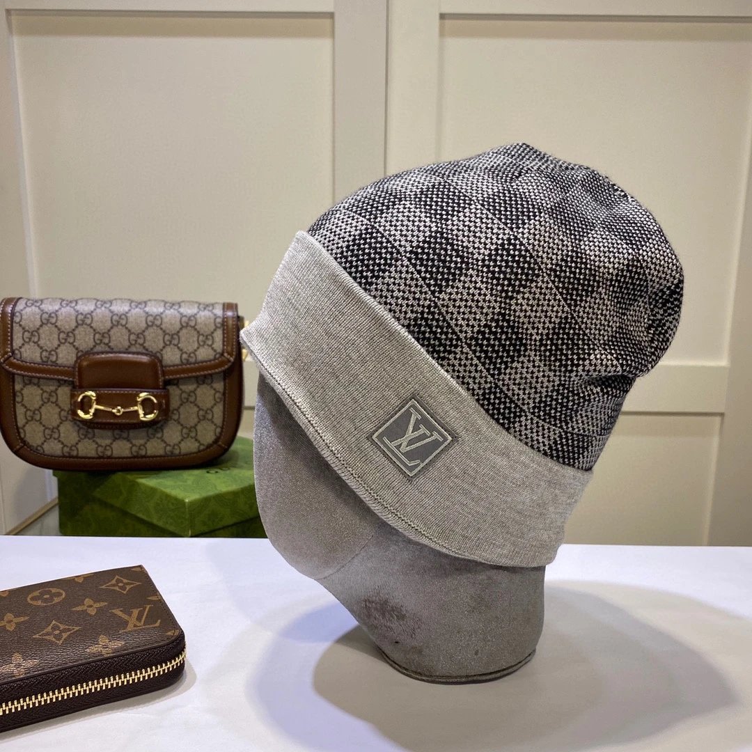 Gucci Hats GG Monogram Striped Cuff Knit Beanie — 13