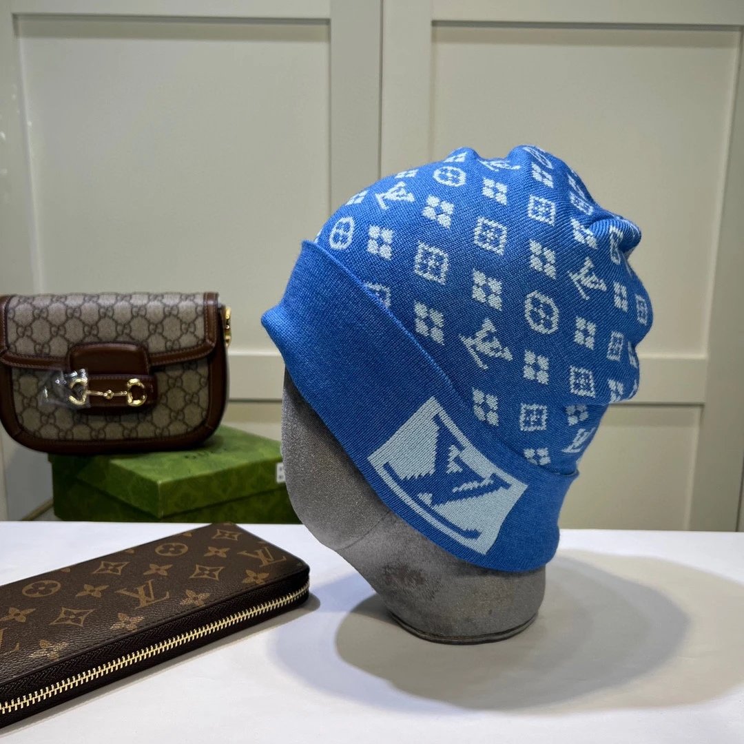 Gucci Hats GG Monogram Striped Cuff Knit Beanie — 11