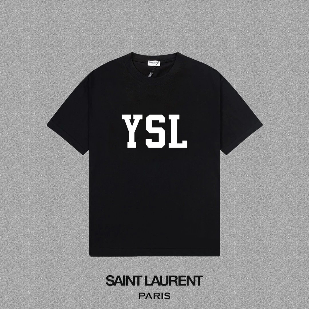 Saint Laurent T-Shirts Logo-print crew-neck T-shirt — 22