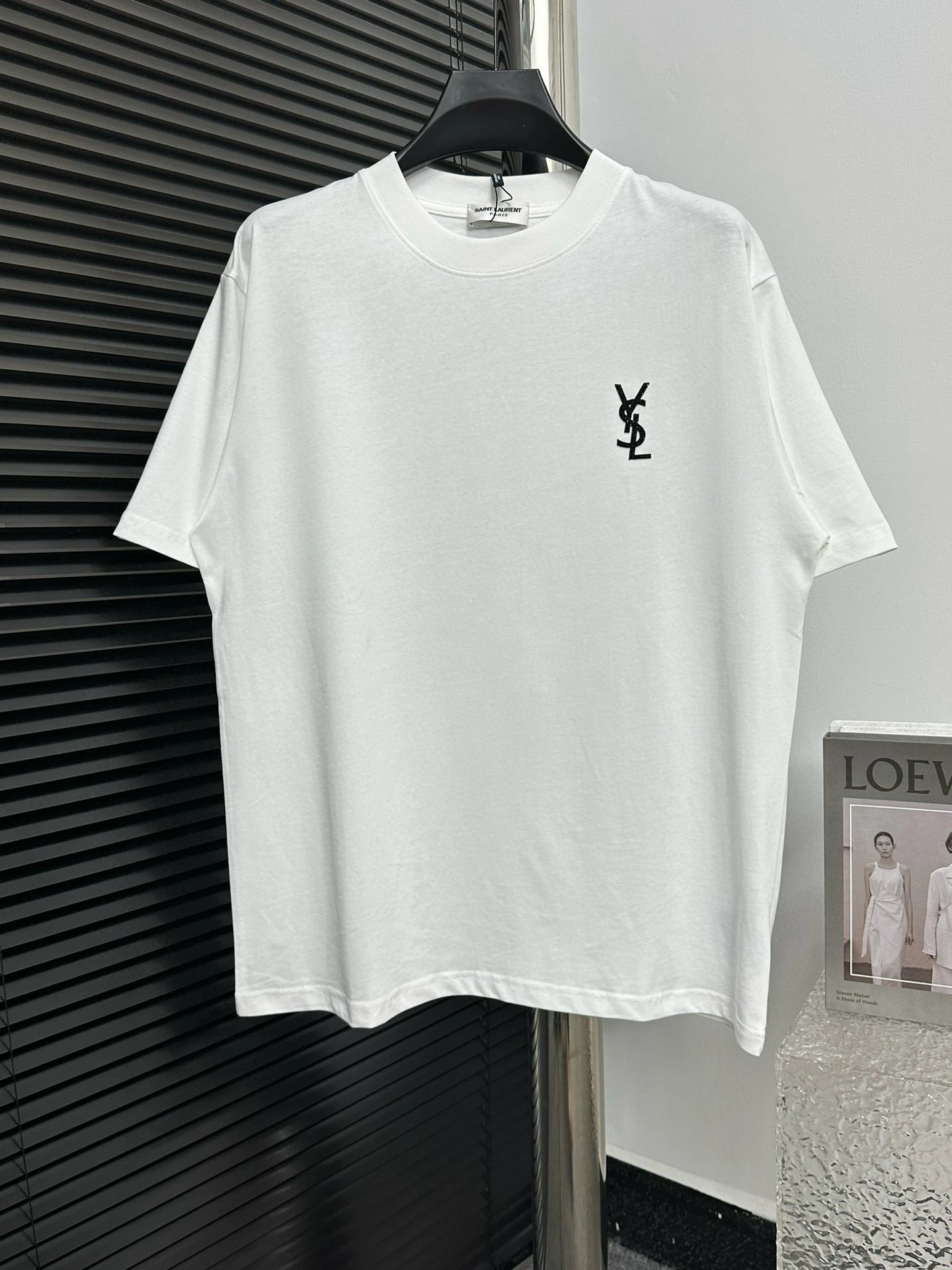 Saint Laurent T-Shirts Logo-print crew-neck T-shirt — 16