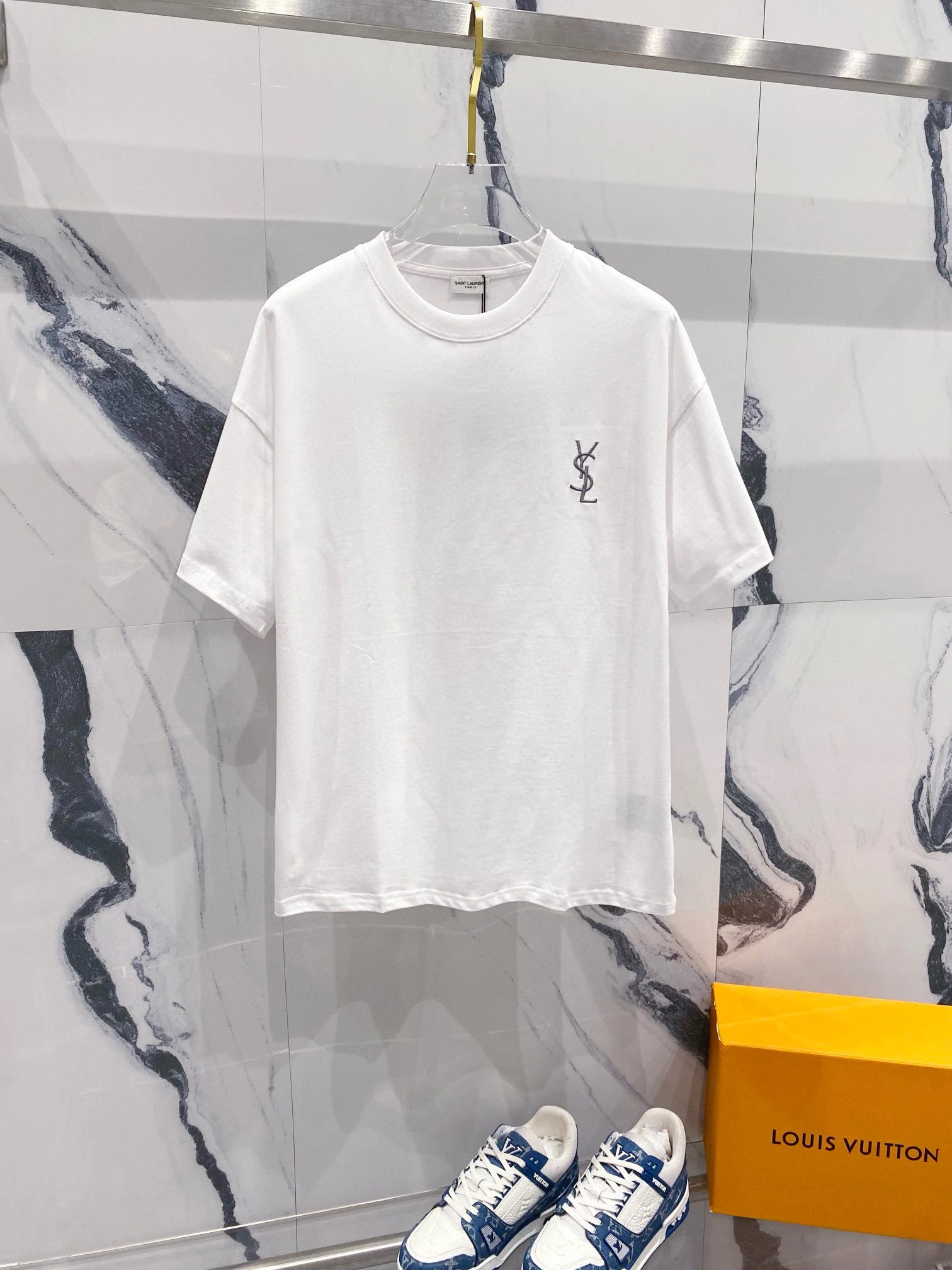 Saint Laurent T-Shirts Logo-print crew-neck T-shirt — 05