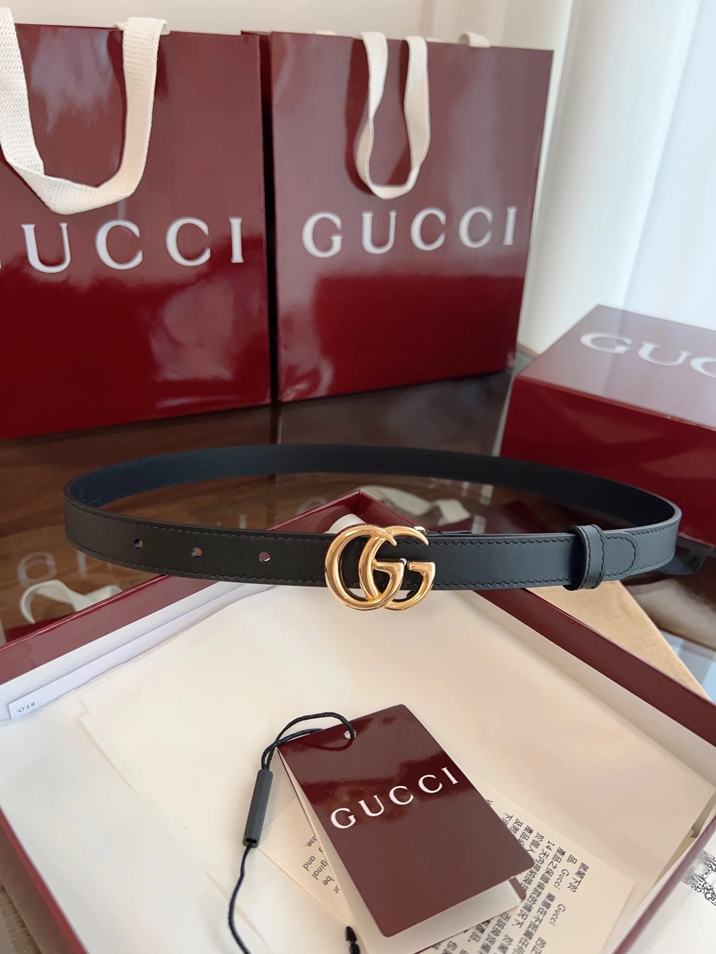 Gucci Belts Double G Buckle GG Monogram Belt — 14