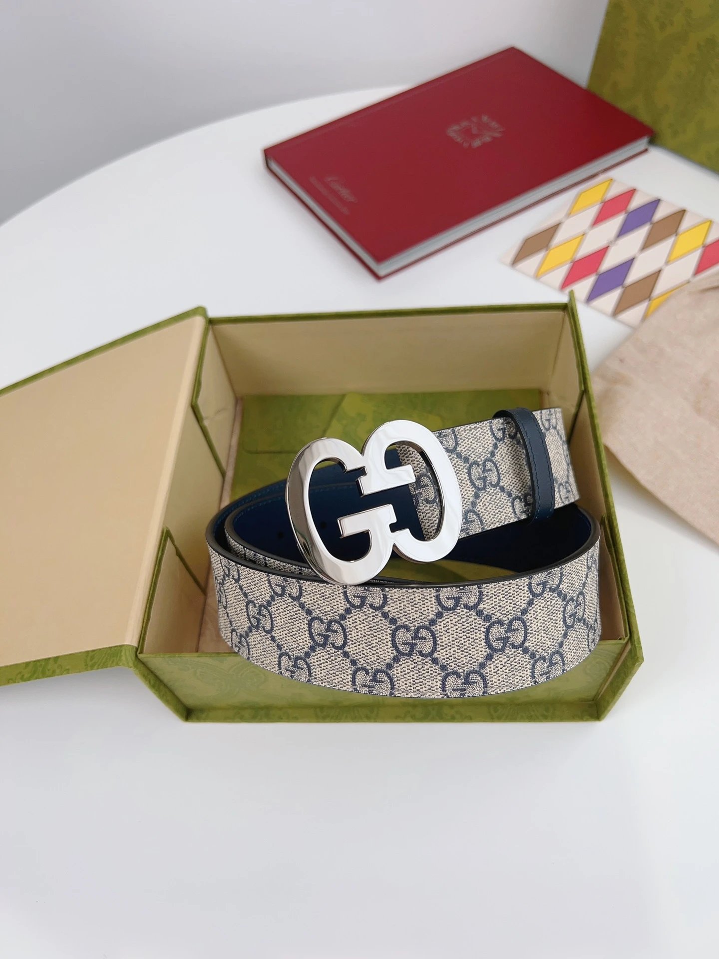 Gucci Belts Double G Buckle GG Monogram Belt — 29