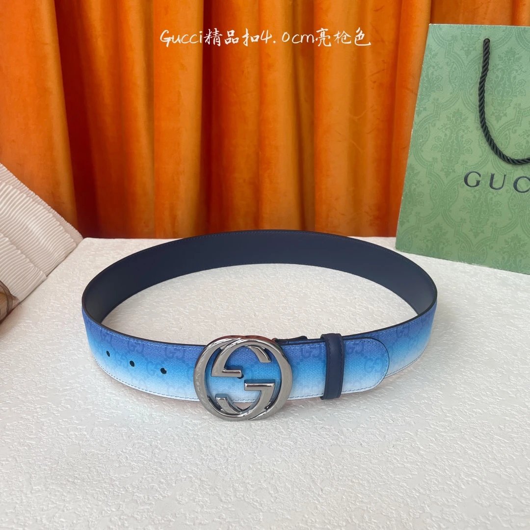 Gucci Belts Double G Buckle GG Monogram Belt — 25