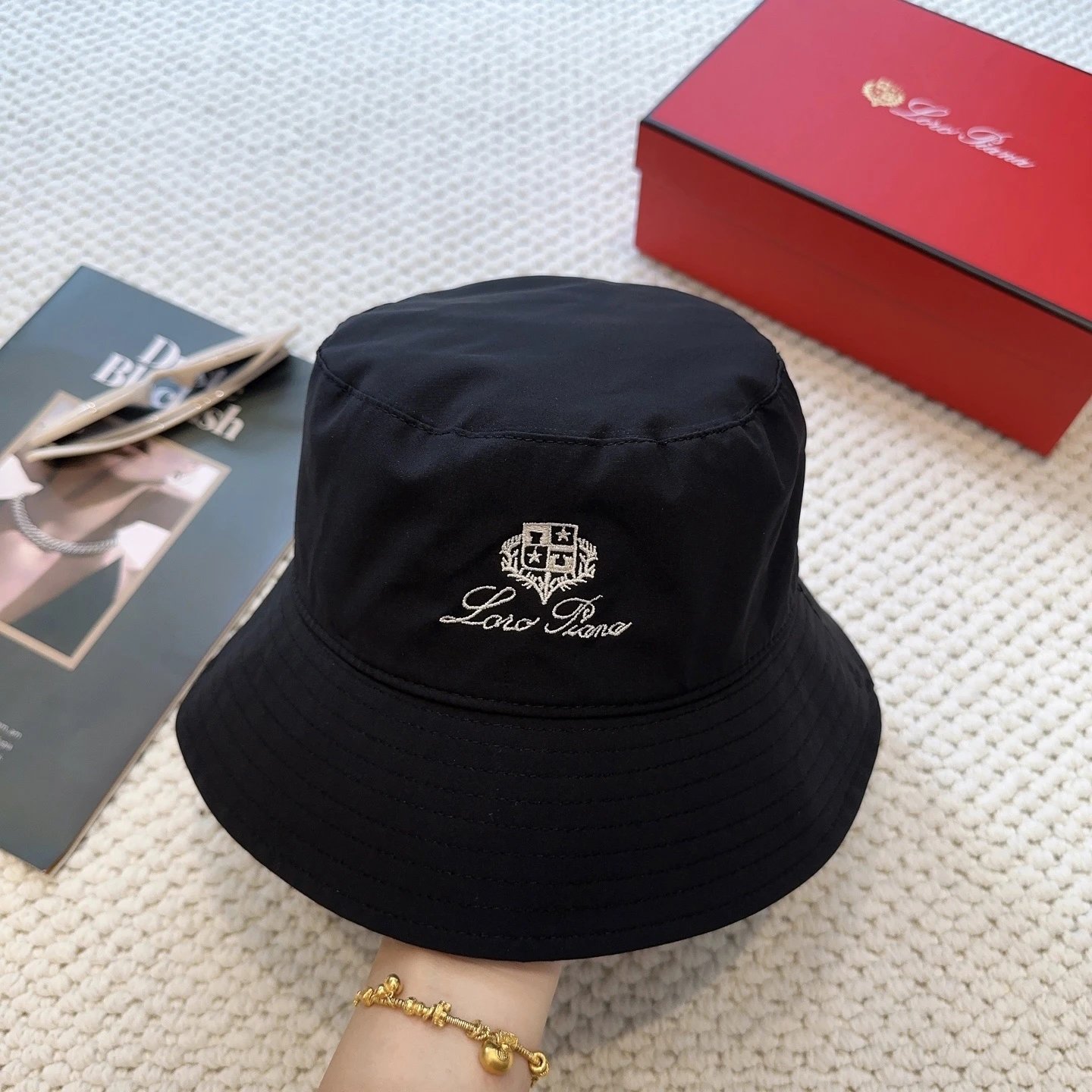 Loro Piana Hats Embroidered Crest Baseball Cap with Contrast Piping — 29