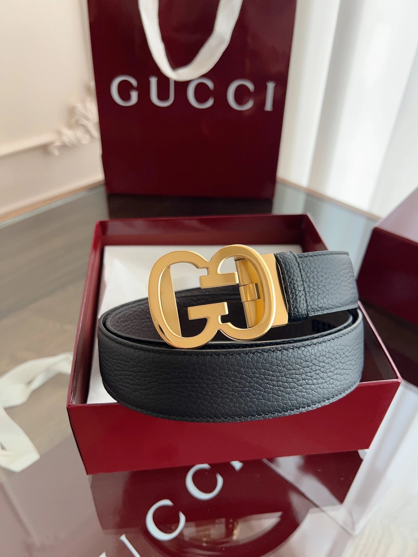 Gucci Belts Double G Buckle GG Monogram Belt image 9