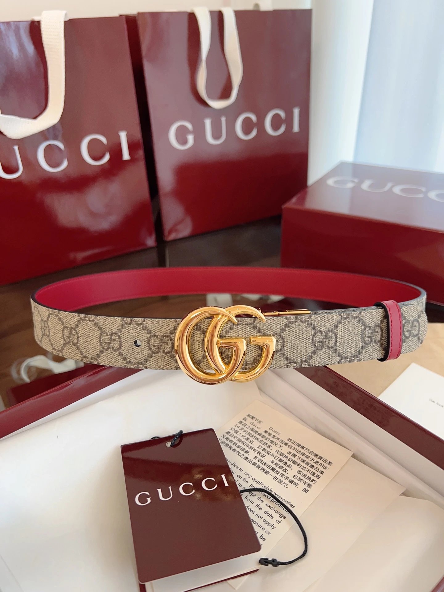 Gucci Belts Double G Buckle GG Monogram Belt — 11