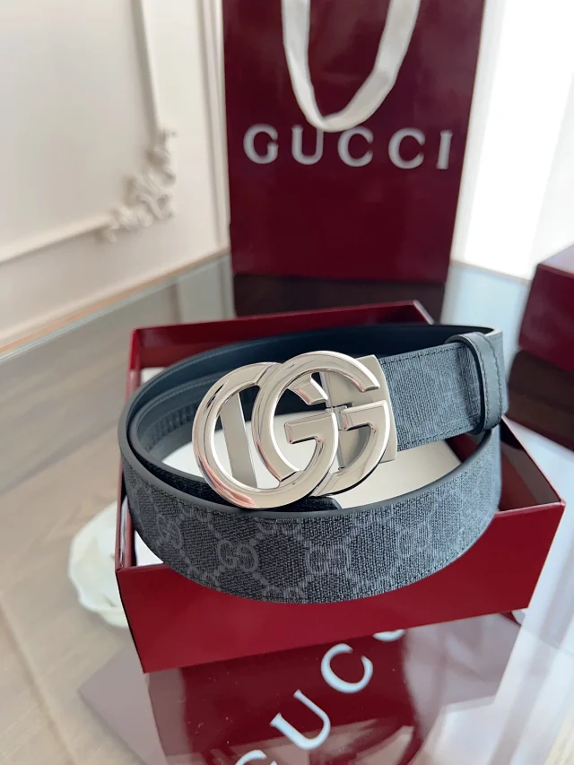 Gucci Belts Double G Buckle GG Monogram Belt product detail image 1