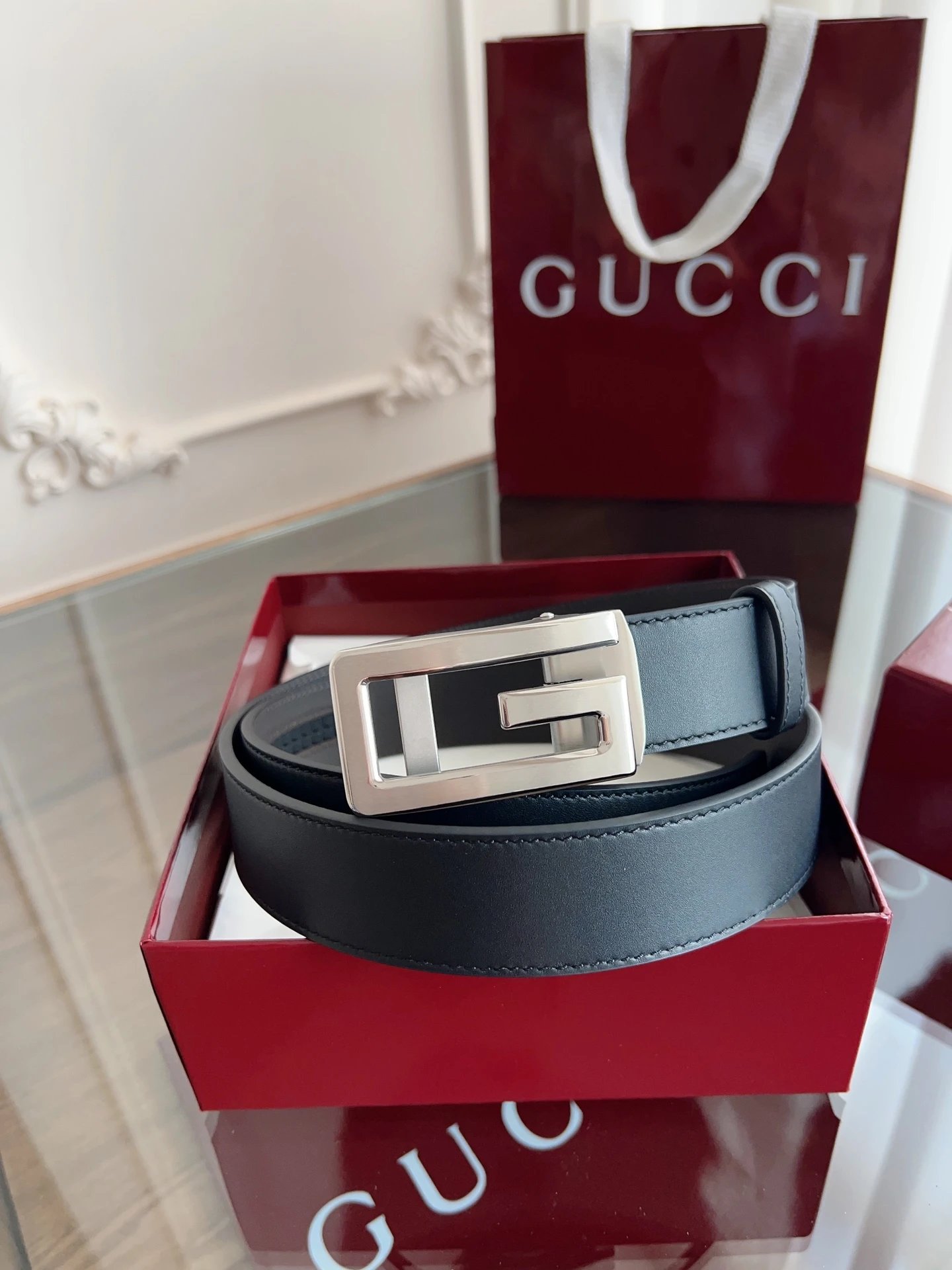 Gucci Belts Double G Buckle GG Monogram Belt image 8
