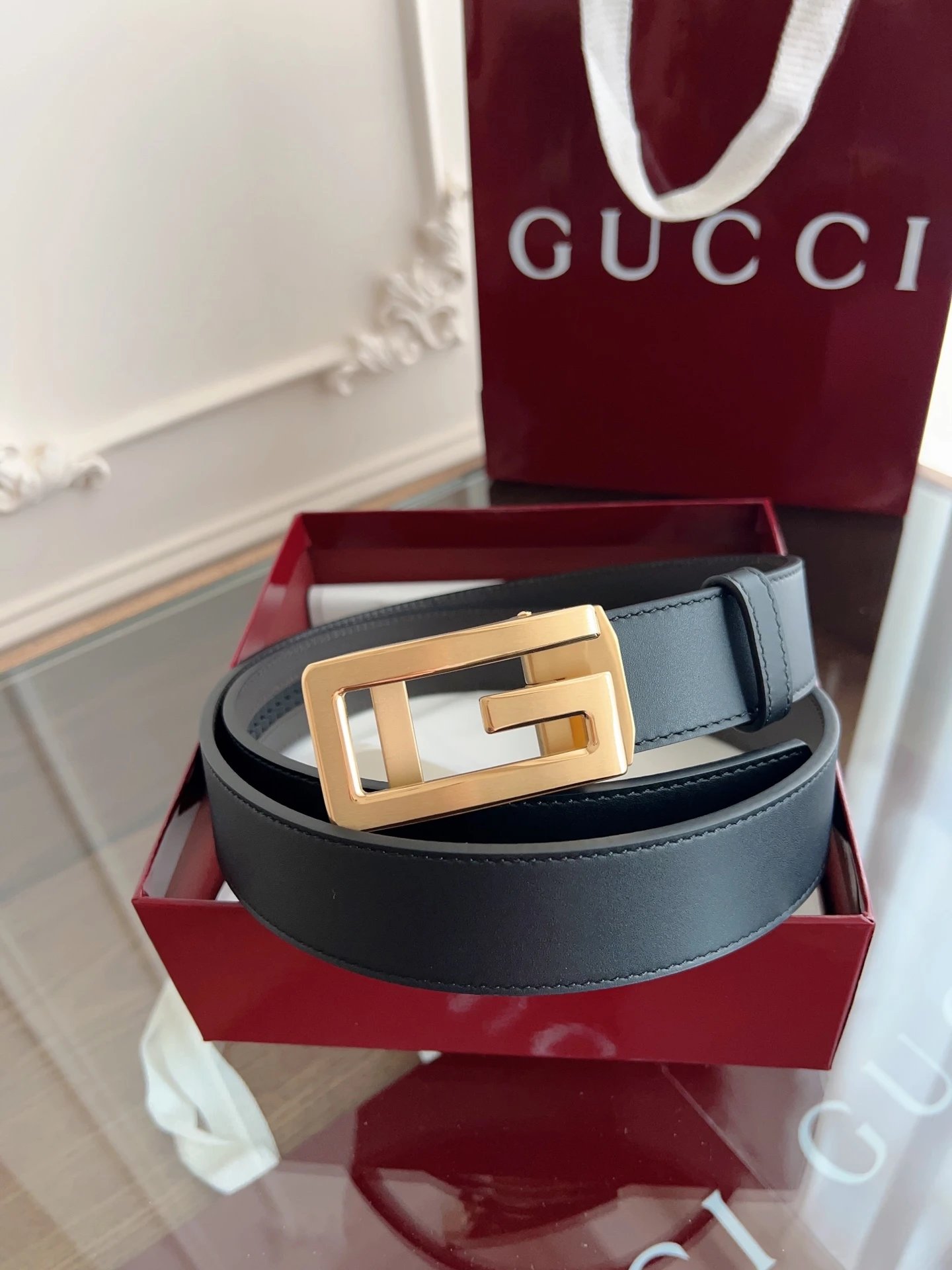 Gucci Belts Double G Buckle GG Monogram Belt image 7