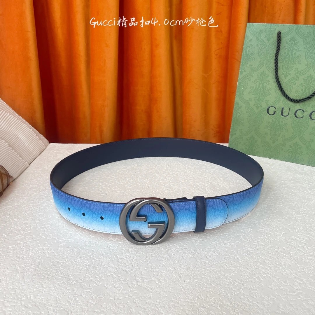 Gucci Belts Double G Buckle GG Monogram Belt — 23