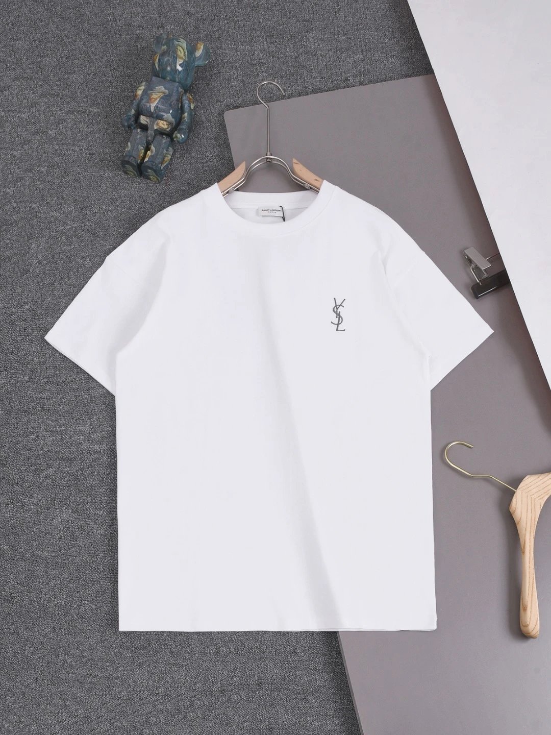 Saint Laurent T-Shirts Logo-print crew-neck T-shirt — 13