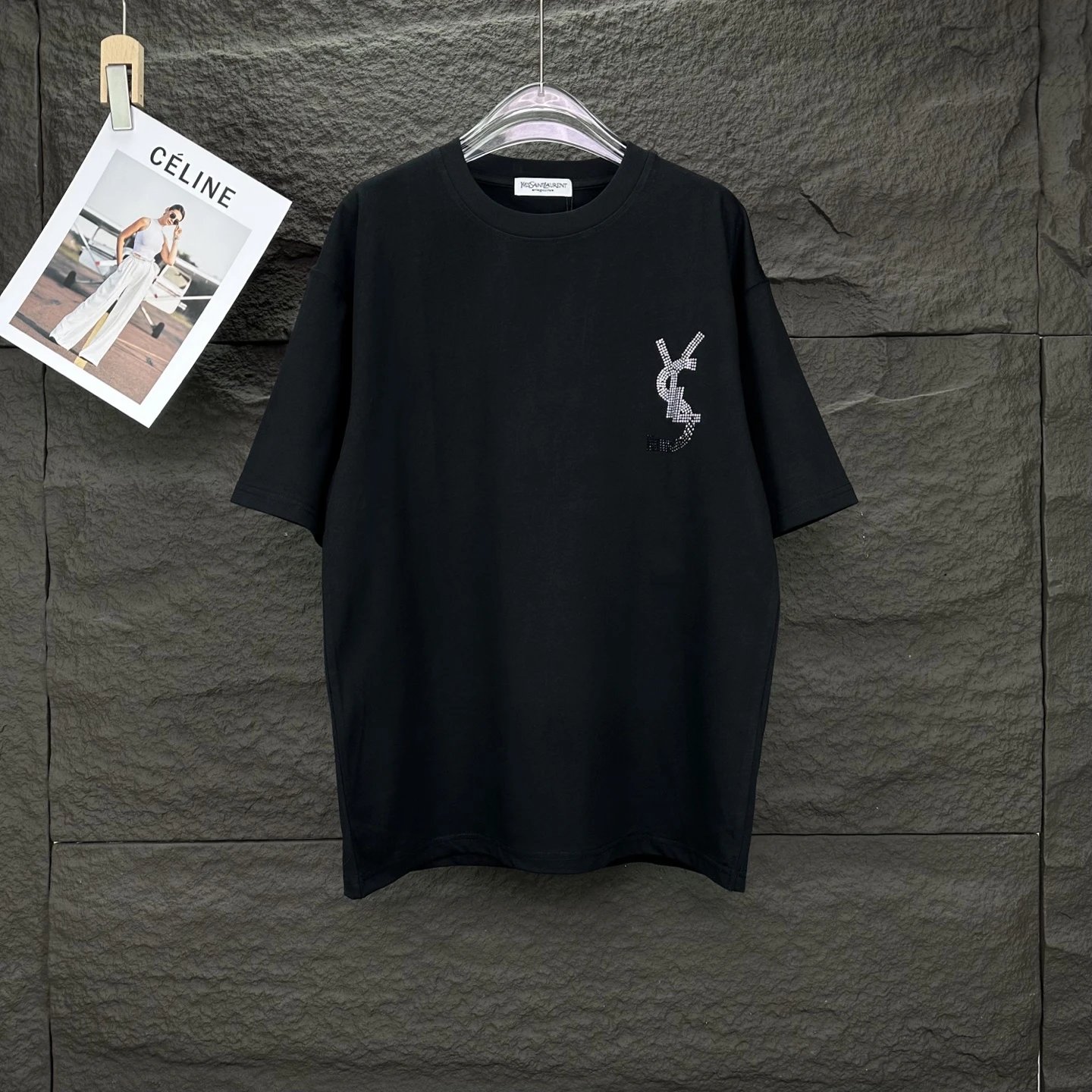 Saint Laurent T-Shirts Logo-print crew-neck T-shirt — 10