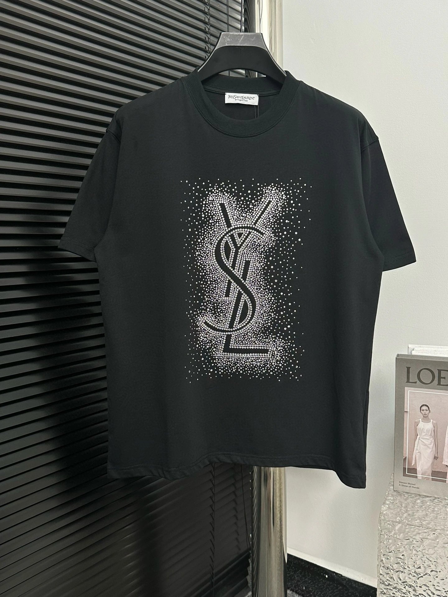 Saint Laurent T-Shirts Logo-print crew-neck T-shirt — 18