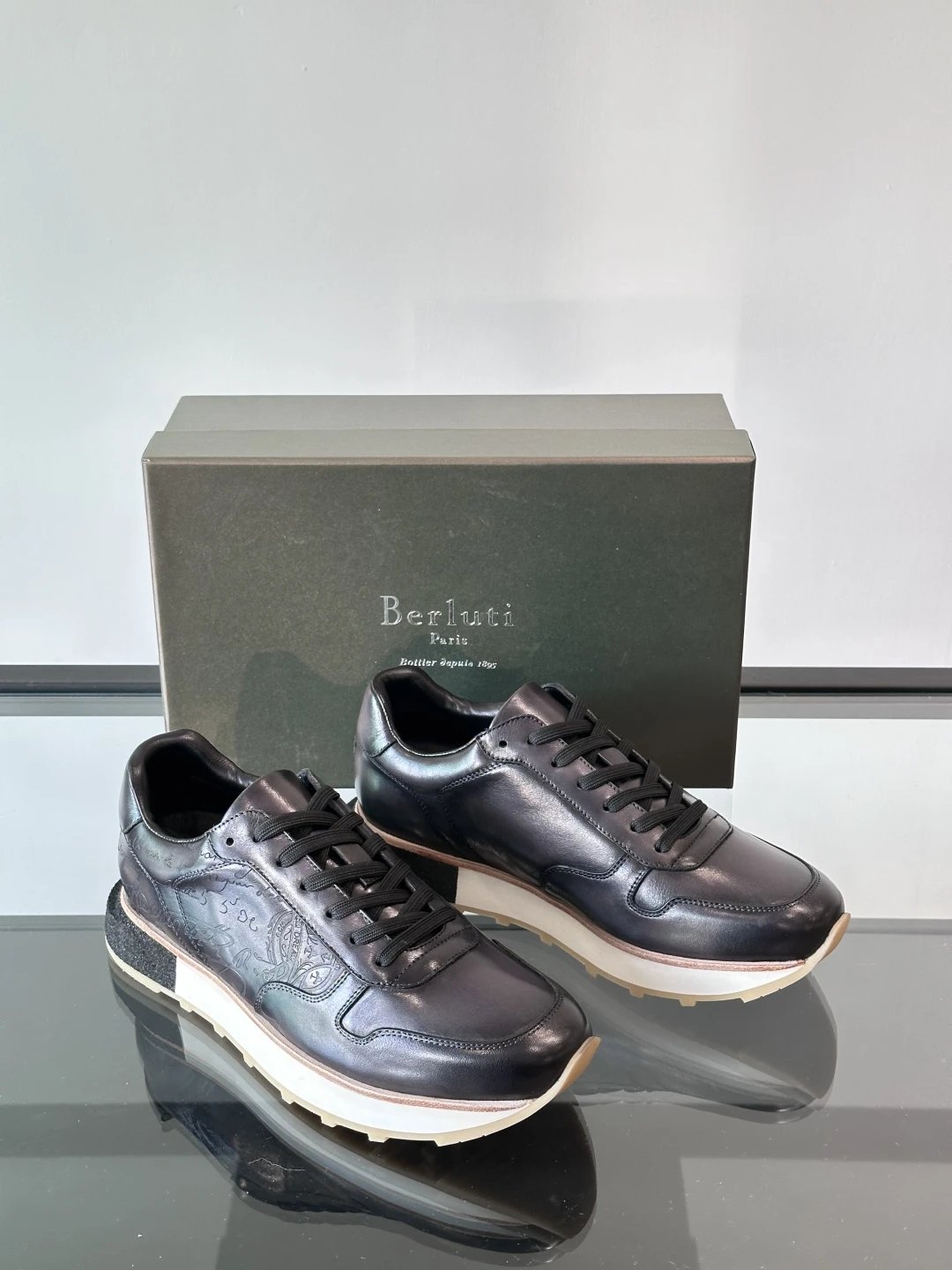Berluti Sneakers Low-Top Leather with Perforated Panels image 6