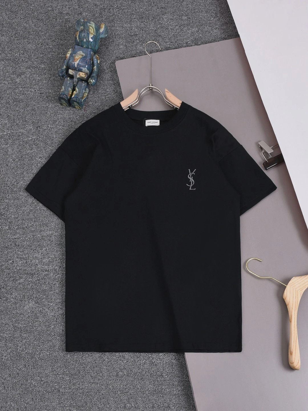 Saint Laurent T-Shirts Logo-print crew-neck T-shirt — 14