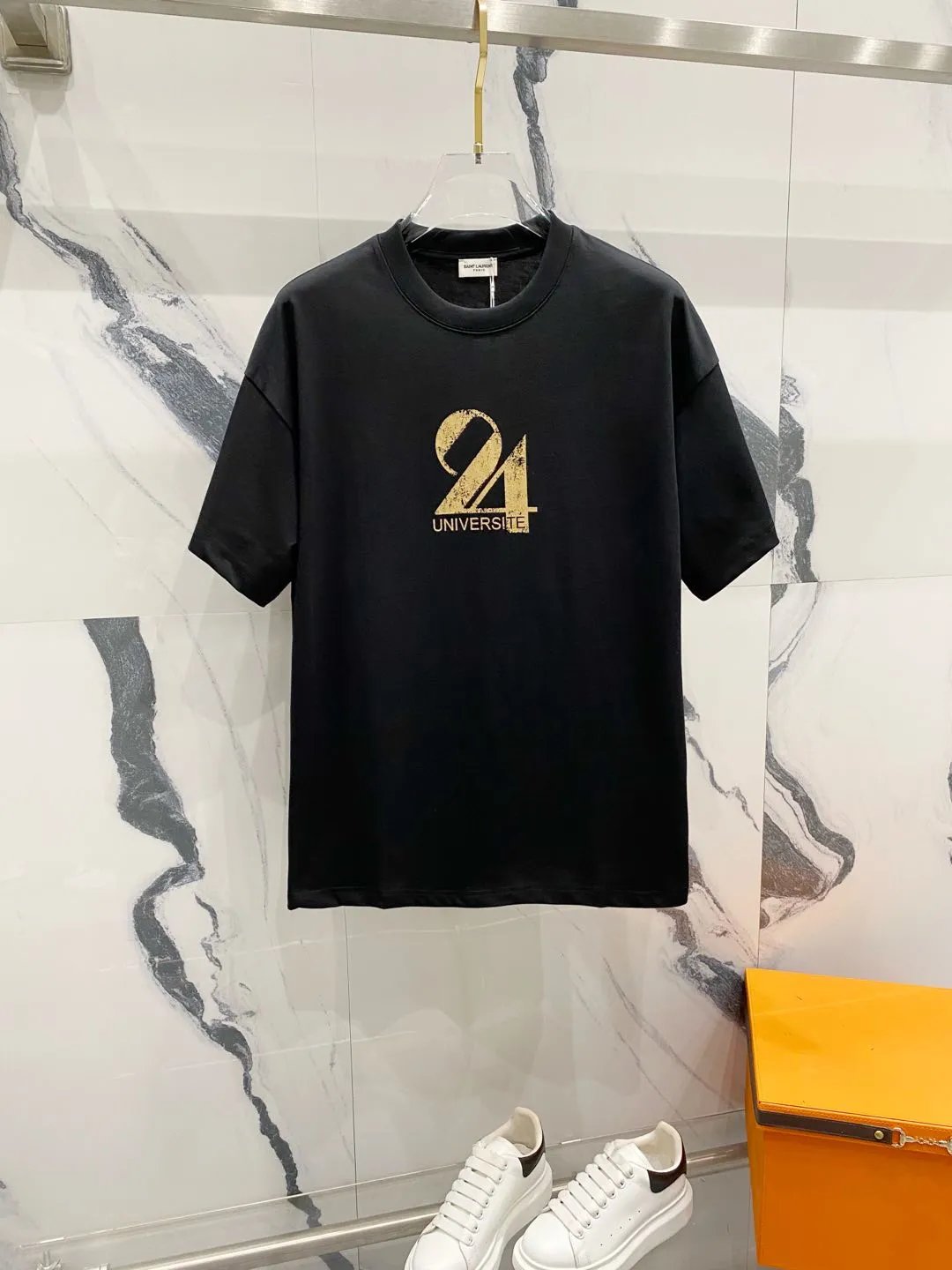 Saint Laurent T-Shirts Logo-print crew-neck T-shirt — 04