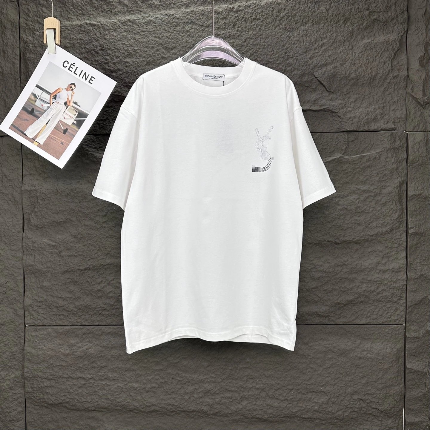 Saint Laurent T-Shirts Logo-print crew-neck T-shirt — 09