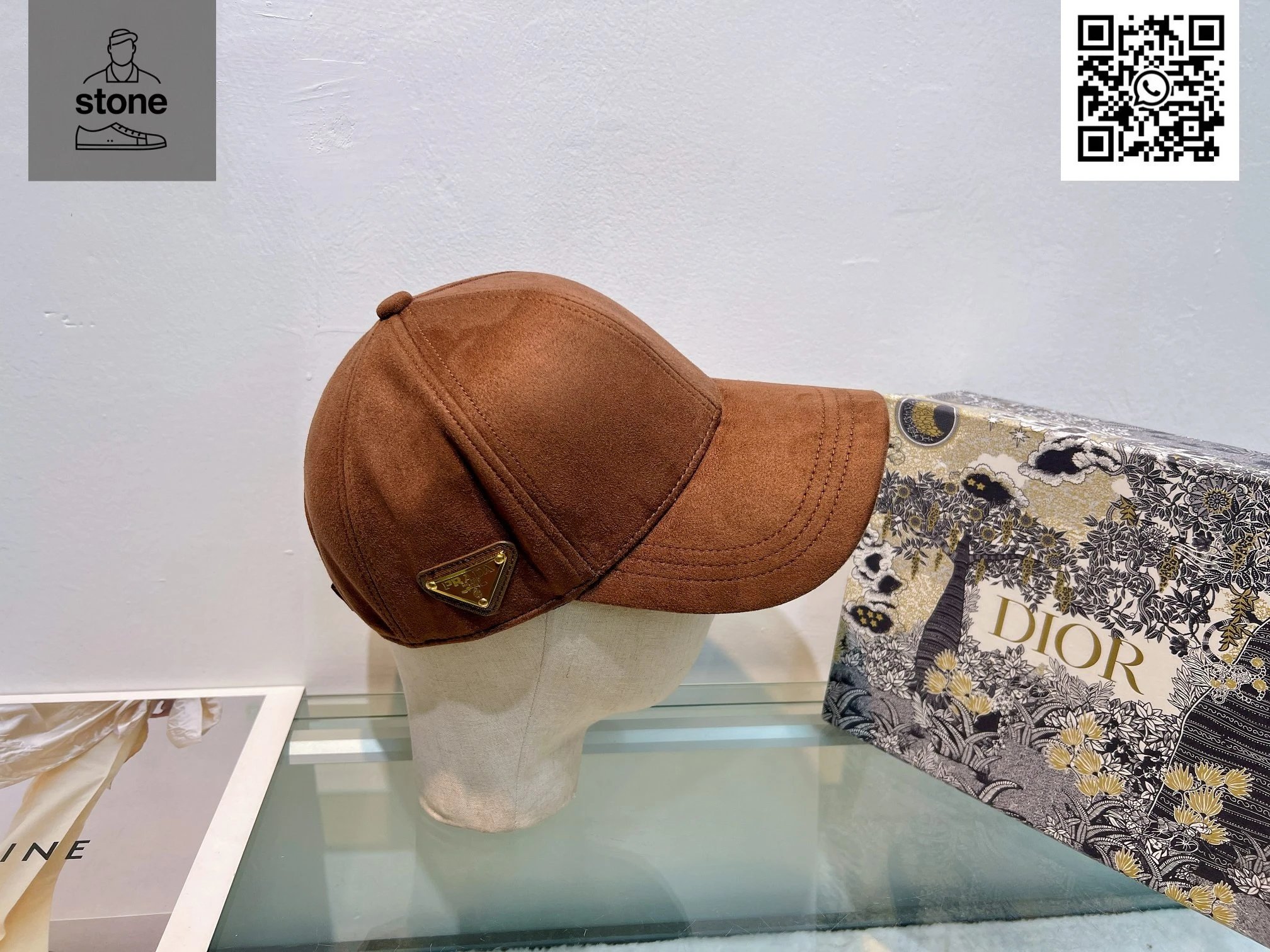 Prada Hats Nylon baseball cap with triangular logo plaque — 18