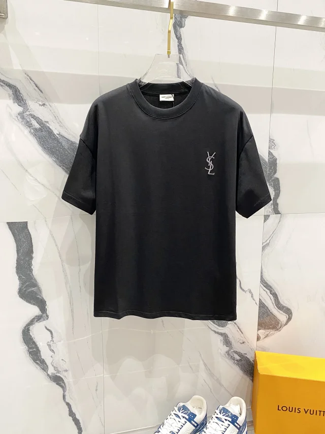 Saint Laurent T-Shirts Logo-print crew-neck T-shirt product detail image 5
